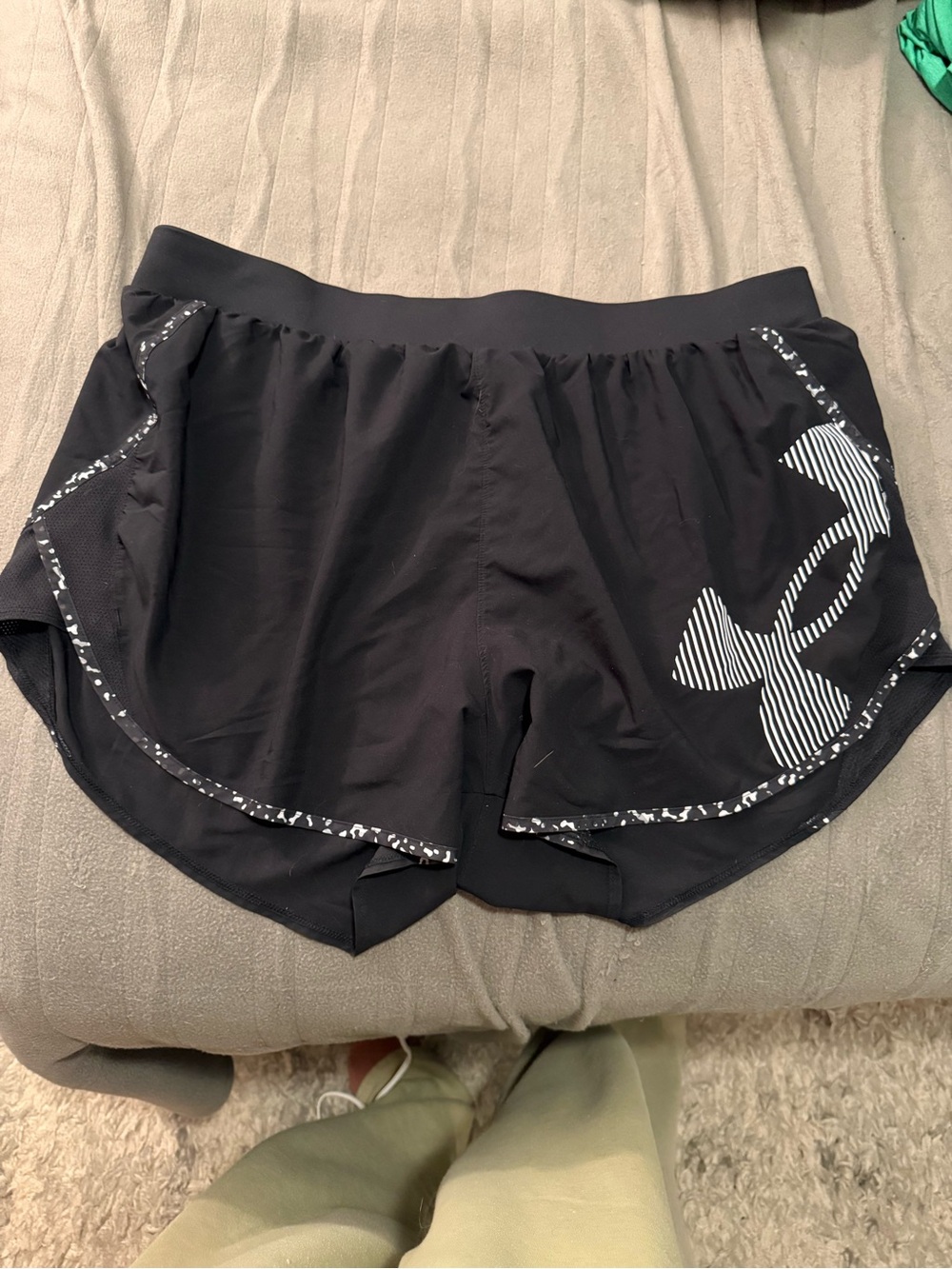 Under Armour Black Women's Athletic Shorts with White Logo Accents